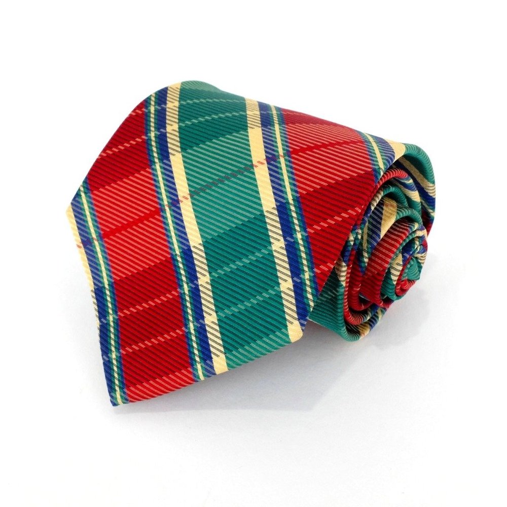 VTG Jos A Bank Executive Collection Holiday Tartan Plaid Necktie 3.75" 55" USA